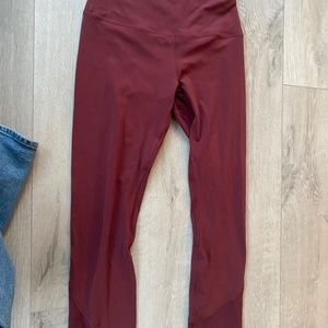 Maroon lulu lemon align leggings